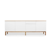 Tenzo dressoir Patch 4 deuren en 1 lade   eikenkleur/wit eikenkleur   85x238,5x47 cm   Leen Bakker