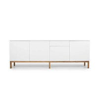 Tenzo dressoir Patch 4 deuren en 1 lade   wit/eikenkleur   85x238,5x47 cm   Leen Bakker