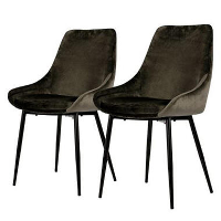Tenzo eetkamerstoel Lex (2 stuks)   velvet   taupe   Leen Bakker