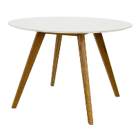 Tenzo eetkamertafel Bess   wit/eiken   75xØ110 cm