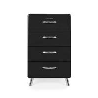 Tenzo ladekast Cobra 4 lades   zwart   92x56x43 cm   Leen Bakker