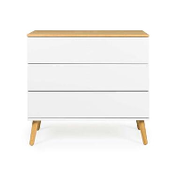 Tenzo ladekast Dot 3 lades   wit/eiken   79x90x43 cm   Leen Bakker