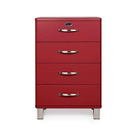 Tenzo ladekast Malibu 4 lades   bordeaux   92x60x41 cm   Leen Bakker