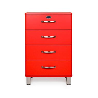 Tenzo ladekast Malibu 4 lades   rood   92x60x41 cm   Leen Bakker