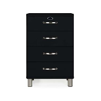 Tenzo ladekast Malibu 4 lades   zwart   92x60x41 cm   Leen Bakker