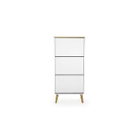 Tenzo schoenenkast Dot   wit/eiken   128x57,5x24 cm   Leen Bakker