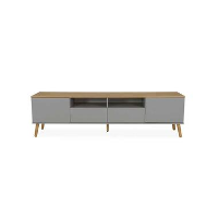 Tenzo tv meubel Dot   grijs/eiken   54x192x43 cm   Leen Bakker