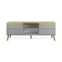 Tenzo tv meubel Dot   grijs/eiken   60x162x43 cm   Leen Bakker