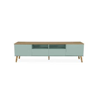 Tenzo tv meubel Dot   groen/eiken   54x192x43 cm   Leen Bakker