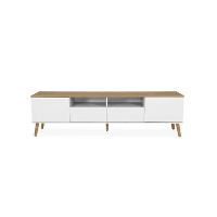 Tenzo tv meubel Dot   wit/eiken   54x192x43 cm   Leen Bakker