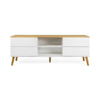 Tenzo tv meubel Dot   wit/eiken   60x162x43 cm   Leen Bakker