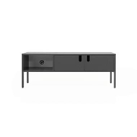 Tenzo tv meubel Uno 2 deurs   grijs   50x137x40 cm   Leen Bakker