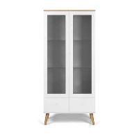 Tenzo vitrinekast Dot   wit/eiken   175x79x43 cm   Leen Bakker