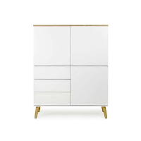 Tenzo wandkast Dot   wit/eiken   137x109x43 cm   Leen Bakker