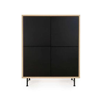 Tenzo wandkast Flow   eikenkleur/zwart   137x111x44 cm   Leen Bakker