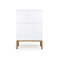 Tenzo wandkast Patch   wit/eikenkleur   138x92x40 cm   Leen Bakker