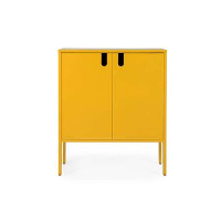 Tenzo wandkast Uno 2 deurs   mosterd   89x76x40 cm   Leen Bakker
