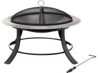 Tepro Garten Silver City Vuurkorf Rond Met vonkenrooster Zwart, Zilver