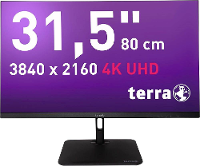 Terra 3295W LCD monitor Energielabel F (A   G) 80 cm (31.5 Inch) 3840 x 2160 Pixel 16:9 5 ms HDMI, DisplayPort, Hoofdtelefoonaansluiting, USB C, RJ45 IPS LCD