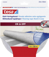 Tesa Klittenband voor tapijt Om vast te plakken (l x b) 25 m x 50 mm Wit 1 stuk(s)