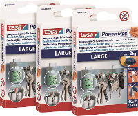 Tesa POWERSTRIPS® Large Dubbelzijdig plakband Wit Inhoud: 30 stuk(s)