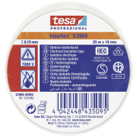 Tesa tesaflex IEC 53988 00062 00 Isolatietape Wit (l x b) 25 m x 19 mm 1 stuk(s)
