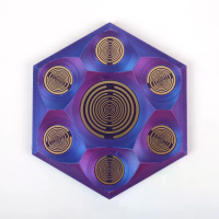 Tesla MWO Gedeelde Polariserende Schijf Elektromagnetische Multifrequentie Oscillator Tesseract Frame Zuivere Koper Goud
