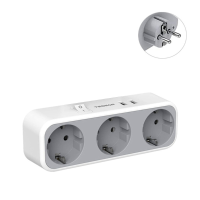 TESSAN TS 322 DE 2500W 5 in 1 EU stopcontactadapter met schakelaar/3 stopcontacten/2 USB poorten Meerdere stopcontacten