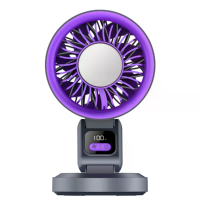 Tevorex 10W draagbare desktop circulerende ventilator 7 blad 100 niveaus wind instelbaar stille werking lange batterij o