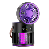 Tevorex 2in1 Muurgemonteerde Ventilator Muggenkiller Lamp UV Insectenverjager 5 Snelheden Dubbele Lichtmodi USB Opladbaa