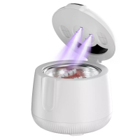 Tevorex Draagbare Ultrasonische Reininger met 48kHz Hoge Frequentie UV 200ml Roestvrijstalen Tank 4 Reinigingsstanden IP