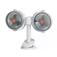 Tevorex Dual Head Clip Ventilator Verstelbare Multi Hoek 5 Snelheden Wind Lange Batterijduur Wandgemonteerde Mini USB Ci