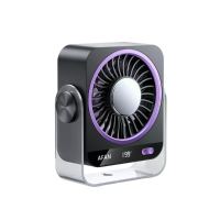 Tevorex K818 draagbare desktop ventilator 5 versnellingen wind 360° circulatie verstelbare ultra stille werking lange ba