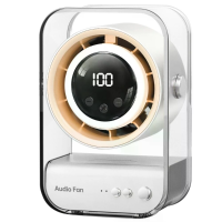 Tevorex Mini draagbare ventilator met Bluetooth speaker USB oplaadbaar 100 snelheidsniveaus stille werking LED display v