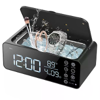 Tevorex multifunctionele ultrasone sieradenreiniger met 48 kHz hoge frequentie vibratie, slimme touchbediening en roestv