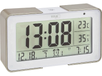 TFA Dostmann 60.2540.01 Wekker Zendergestuurd Zwart, Zilver Alarmtijden 3