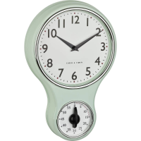 TFA Dostmann 60.3073.20 Wandklok Kwarts, Mechanisch 19.6 Cm x 5.8 Cm x 30 cm Mint, Groen