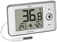 TFA Dostmann Digitales Profi Thermometer mit Kabelfühler LT 202 30.1052.02 Thermometer Wit