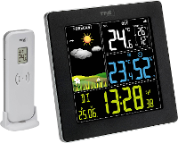 TFA Dostmann Funk Wetterstation mit Farbdisplay SUN 2 35.1174.01 Draadloos weerstation Verwachting voor 12 tot 24 uur Aantal sensoren max.: 3 Stuk(s)
