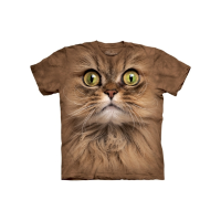 Bruin katten T shirt met groene ogen voor kinderen