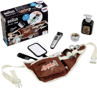 Theo klein 5838 Braun barbier set I buiktas met veel barber shop benodigdheden I elektrische spelbaardtrimmer I speelgoed voor kinderen vanaf 3 jaar