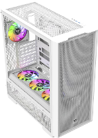 Thermaltake S380 TG ARGB Snow White Midi tower PC behuizing Sneeuwwit