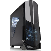 Midi tower PC behuizing Thermaltake Versa N21 Zwart 1 voorgeÃ¯nstalleerde ventilator, Zijvenster, Harde schijf installatie zonder gereedschap