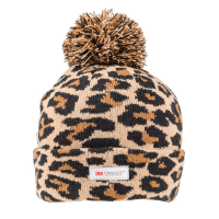 Bruine/zwarte panterprint/luipaardprint muts voor dames