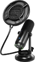 Thronmax M2P BKIT USB studiomicrofoon Statief Zendmethode:Kabelgebonden Voet, Incl. Kabel, Incl. Klem, Incl. Tas, Incl. Windkap USB C, Audio, stereo (3.5 Mm