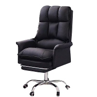 Thuisbureau Computerstoel Gamingstoel Dubbele Laag Rugleuning Vulling Ergonomisch Opvouwbare Voetsteun Comfortabel Seden