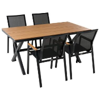 TIANO   Tuinset 4 zits   Zwart   Aluminium