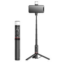 Q12S Draagbare draadloze bluetooth telefoon telescopische selfie stick statief met vullicht multifunctionele mobiele tel