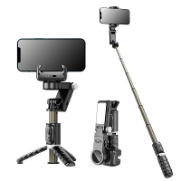 ToKQi Q18 Handheld Mobiele Telefoon Gimbal Stabilisator Bluetooth Selfie Stick Houder met Vullicht voor iPhone Huawei Xi