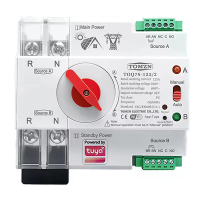 TOMZN TUYA SmartLife WIFI Smart ATS Dual Power Automatic Transfer Selector Switch Ononderbroken 2P 63A 100A 125A